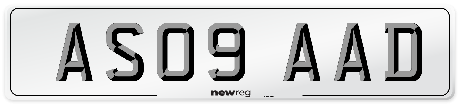 AS09 AAD Number Plate from New Reg